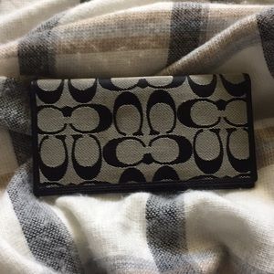 Authentic Coach Monogram Check Book Wallet